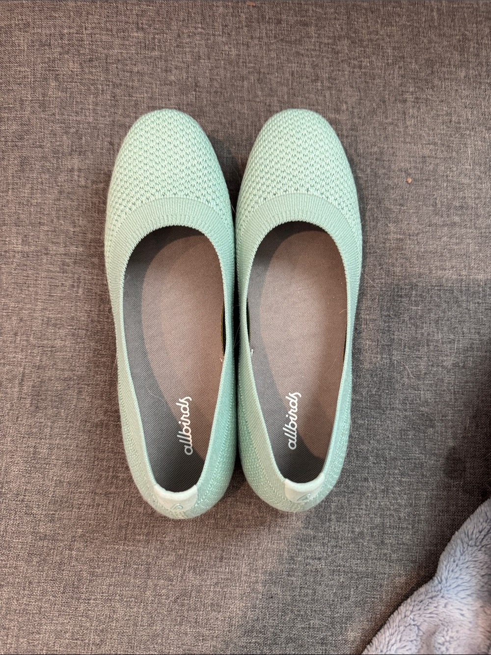 allbirds Mint Green Knit Slip-On Ballet Flats